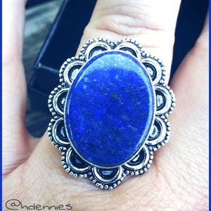 Lapis Lazuli ~ Handcrafted 925SS Ring ~ Size 8